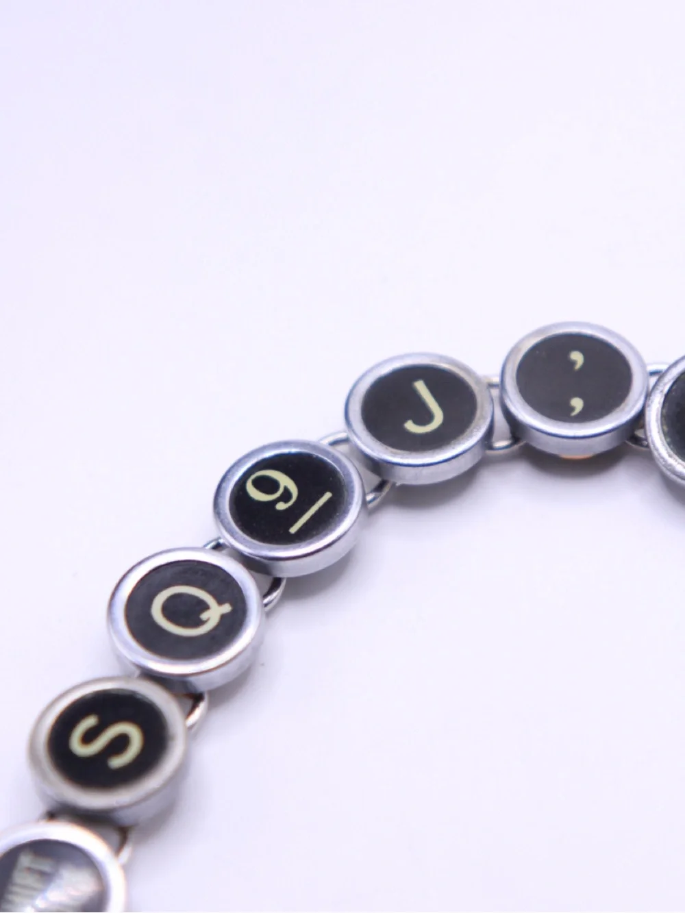 ReDone Vintage Handmade Typewriter Key Bracelet 6.5-6.75” wrist